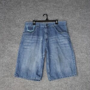 Evolution In Design Denim Jorts Mens 38 Blue Baggy Y2K Skater Streetwear